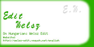 edit welsz business card